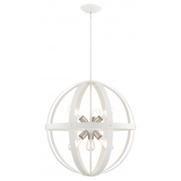 Textured White, Brushed Nickel Fnish Clus