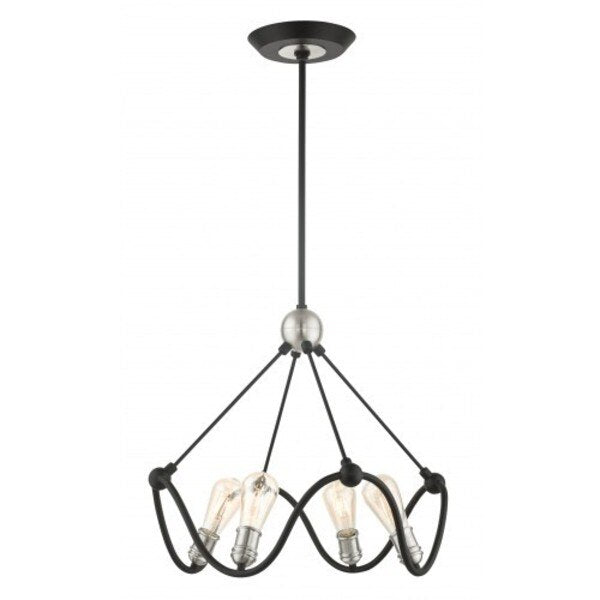 Textured Black with Brushed Nickel Accen