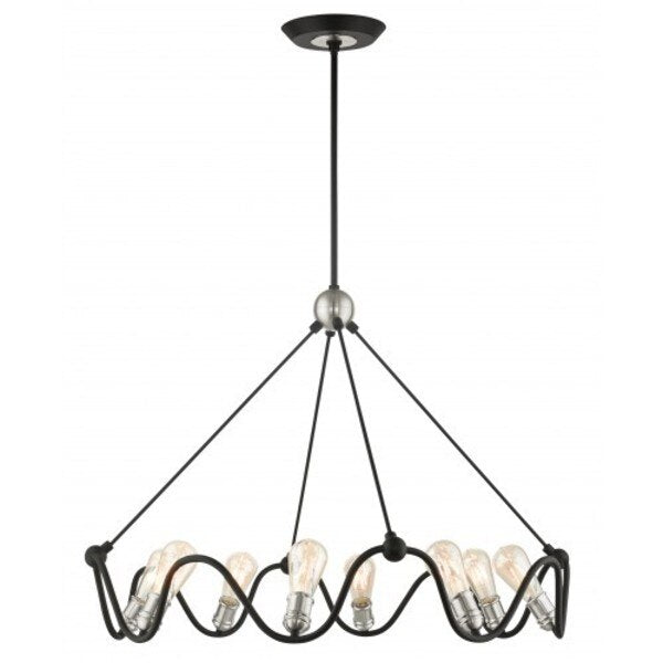 Textured Black with Brushed Nickel Accen
