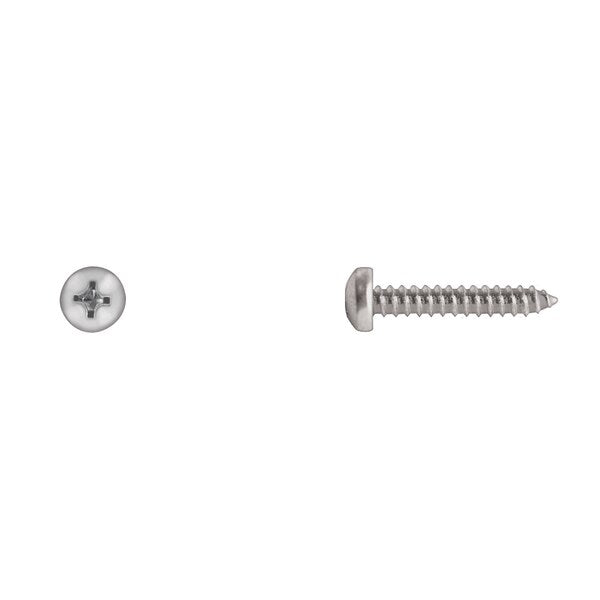 Sheet Metal Screw, #10 x 1 in, Zinc Plated Pan Head Phillips Drive