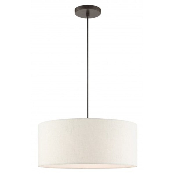 English BronzeDrum Pendant, 3 Light