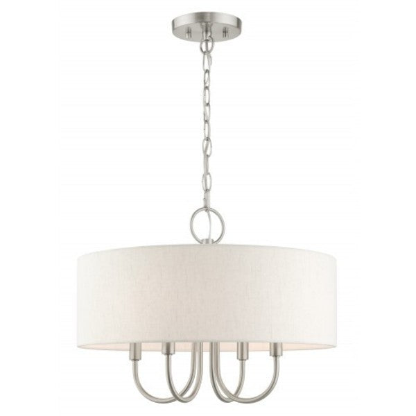 Brushed Nickel Pendant Chandelier, 4 Ligh
