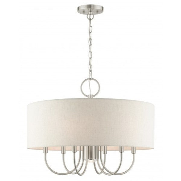 Brushed Nickel Pendant Chandelier, 7 Ligh