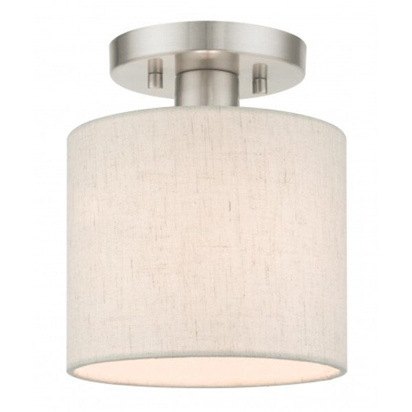 Brushed Nickel Semi Flush, 1 Light