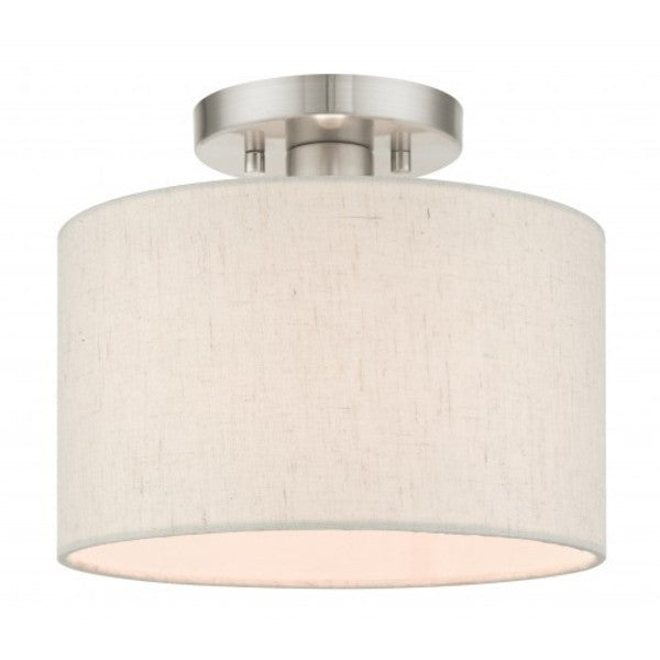 Brushed Nickel Semi Flush, 1 Light