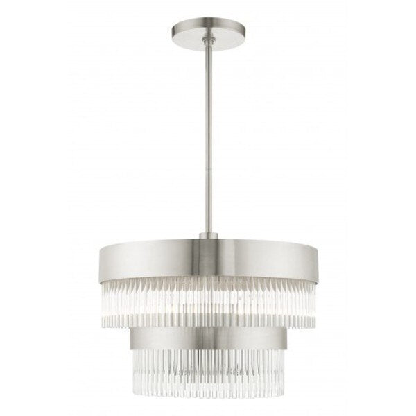Brushed Nickel Chandelier, 5 Light