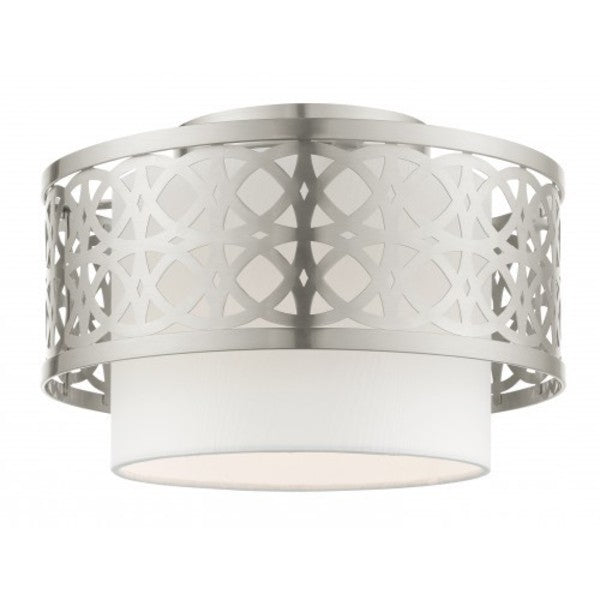 Brushed Nickel Semi Flush, 1 Light