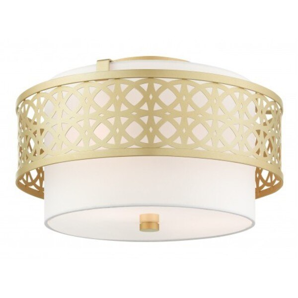 Soft Gold Semi Flush, 3 Light