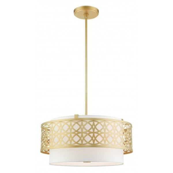 Soft Gold Pendant Chandelier, 4 Light