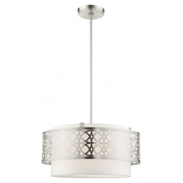 Brushed Nickel Pendant Chandelier, 4 Ligh