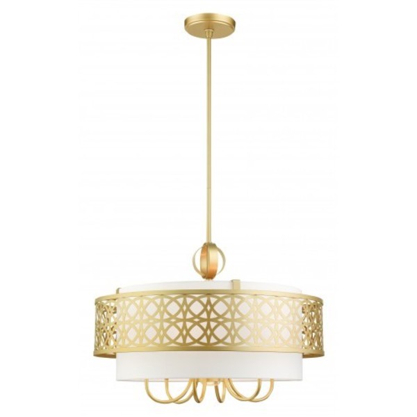 Soft Gold Pendant Chandelier, 7 Light