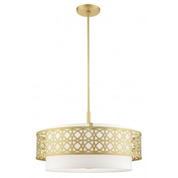 Soft Gold Pendant Chandelier, 5 Light