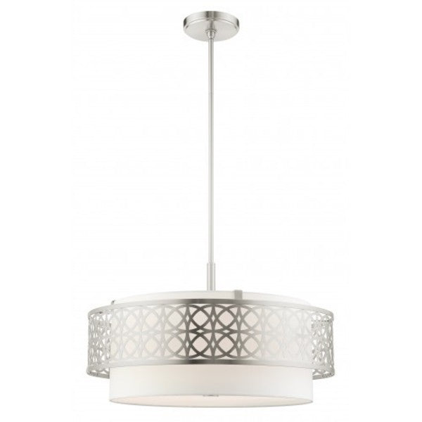 Brushed Nickel Pendant Chandelier, 5 Ligh