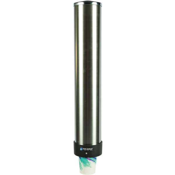 Cup Dispenser, Wall Mount, Stainless Steel