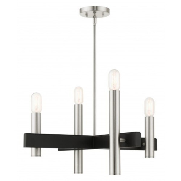Brushed Nickel Chandelier, 4 Light