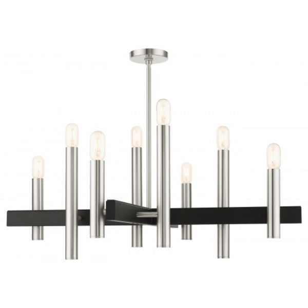 Brushed Nickel Chandelier, 8 Light