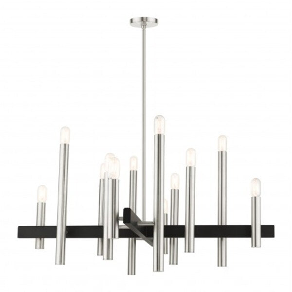 Brushed Nickel Chandelier, 12 Light