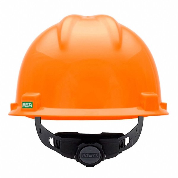 Front Brim Hard Hat, V-Gard, Slotted Cap, Type 1, Class E, Fas-Trac Ratchet Suspension, Orange