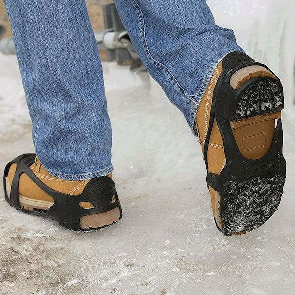 Heavy Duty Traction Aid, Ice Traction Device, Rubber, Tungsten Carbide Spikes, Unisex, Size Large