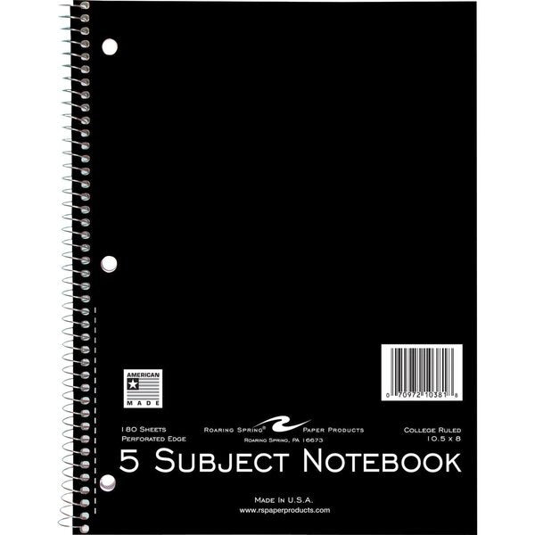 Case of 5 Subject Wirebound Notebooks, 10.5