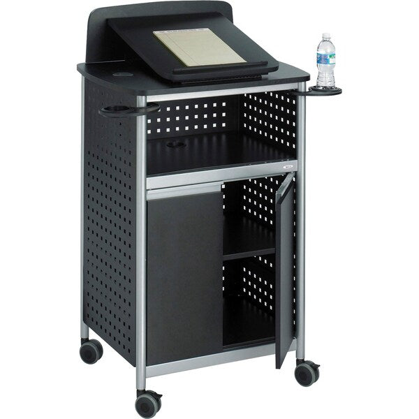 Lectern, Steel, Black, 49-3/4x28-3/4x22