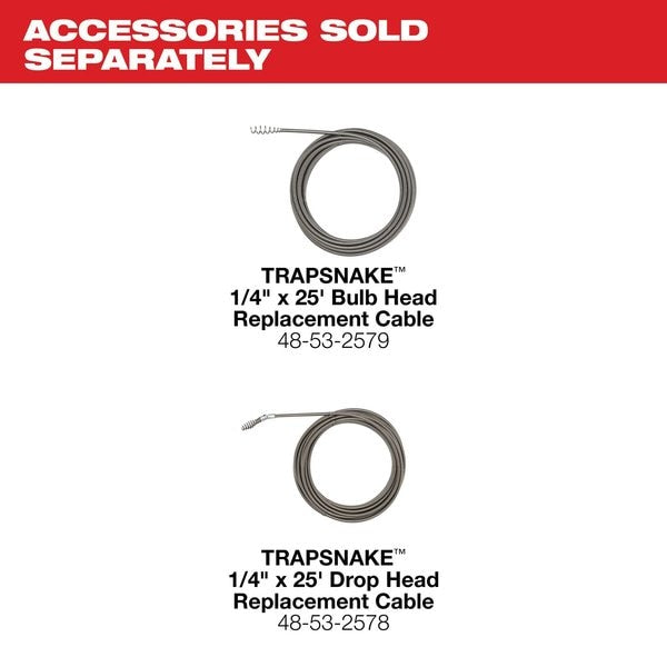 TRAPSNAKE 25 ft. Auger with CABLE DRIVE Drain Cleaner