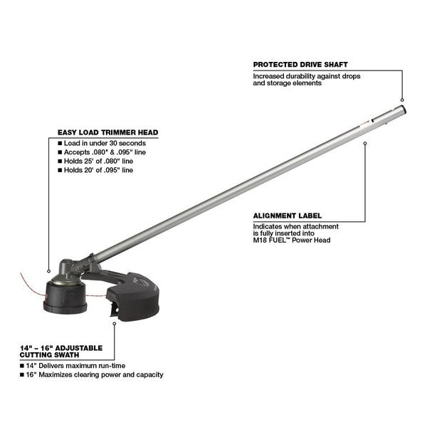 16 in. String Trimmer Attachment for M18 FUEL QUIK-LOK Attachment System