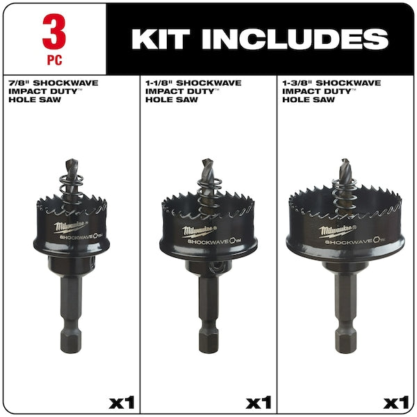 Thin Wall Hole Saw 3 PC set