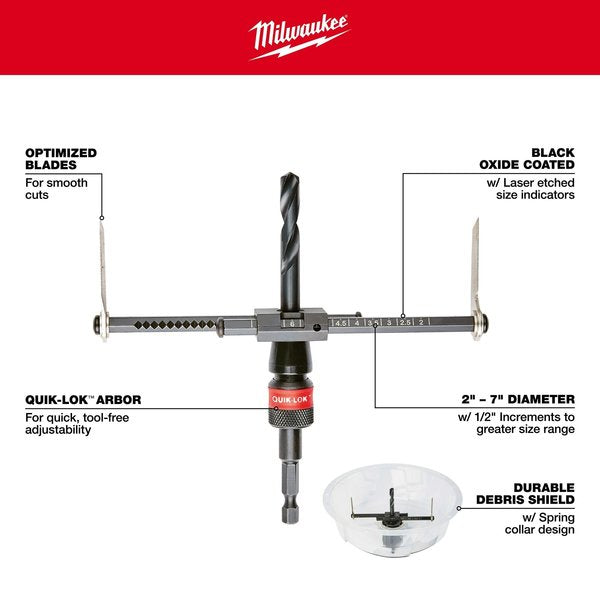 2 in. - 7 in. Adjustable Hole Cutter