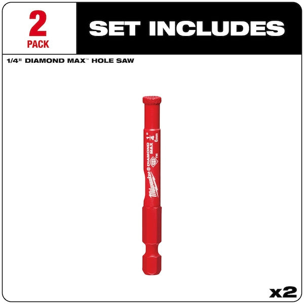 1/4 in. DIAMOND MAX Diamond Grit Hole Saw (2 pk)