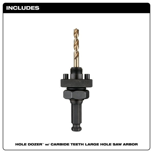 7/16 in. Shank Large Threaded Arbor with Cobalt Pilot Bit for 1-1/4 in. - 6 in. HOLE DOZER with Carbide Teeth Hole Saws