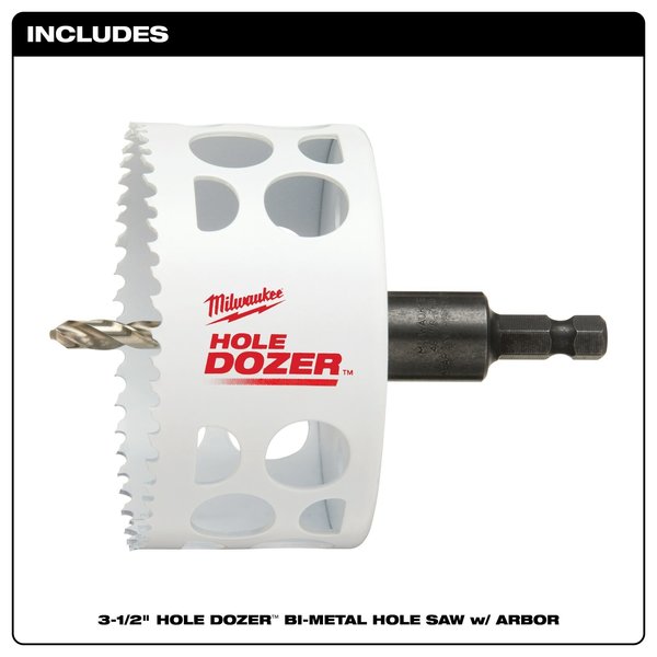 3-1/2 in. HOLE DOZER Bi-Metal Hole Saw with Arbor