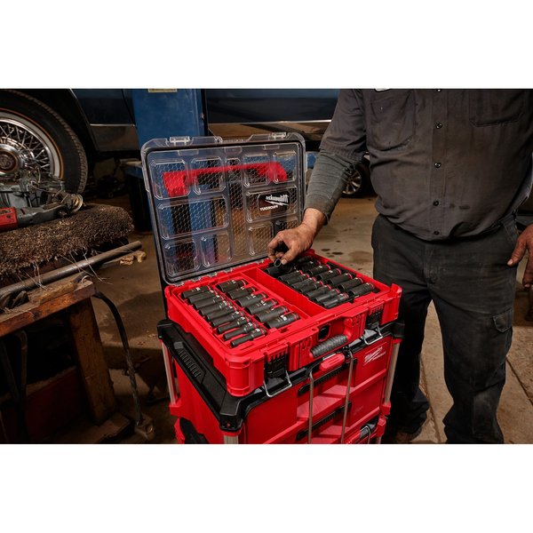 36 pc. SHOCKWAVE Impact Duty 3/8 in. Drive SAE and Metric Deep Well Socket Set with PACKOUT Low-Profile Organizer