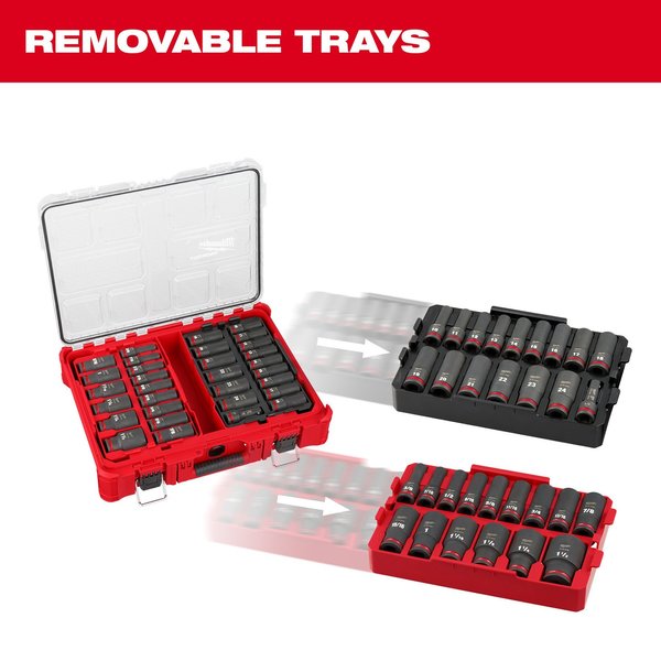 31 pc. SHOCKWAVE Impact Duty 1/2 in. Drive SAE and Metric Deep Well Socket Set with PACKOUT Organizer