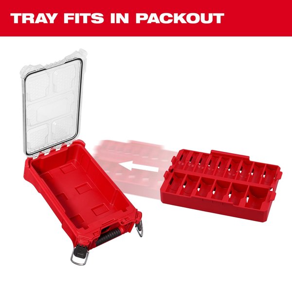 PACKOUT Organizer Tray for 15 pc. SHOCKWAVE Impact Duty 1/2 in. Drive SAE Deep Well Sockets