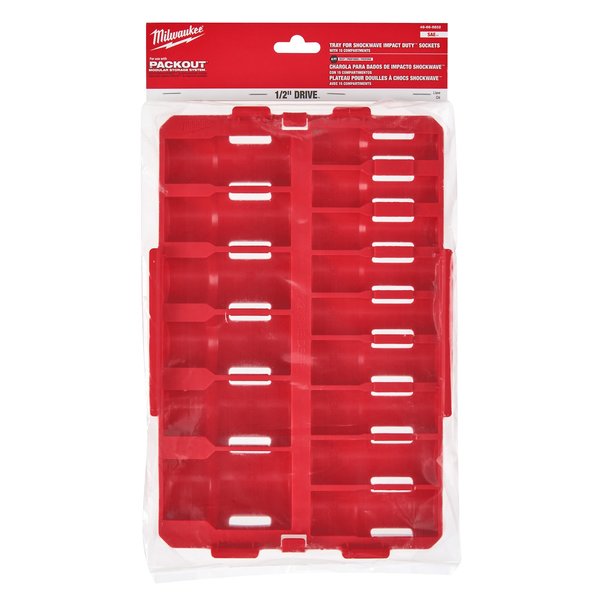 PACKOUT Organizer Tray for 15 pc. SHOCKWAVE Impact Duty 1/2 in. Drive SAE Deep Well Sockets
