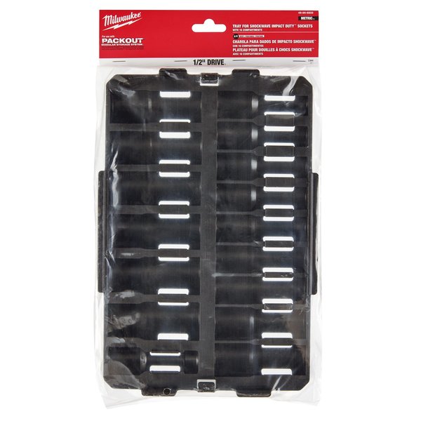 PACKOUT Organizer Tray for 16 pc. SHOCKWAVE Impact Duty 1/2 in. Drive Metric Deep Well Sockets