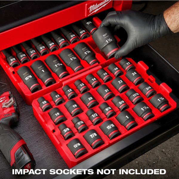 PACKOUT Organizer Tray for 27 pc. SHOCKWAVE Impact Duty 1/2 in. Drive SAE and Metric Standard Sockets