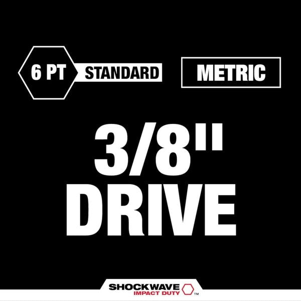 6 pc. SHOCKWAVE Impact Duty 3/8 in. Drive Metric Standard 6 Point Socket Set