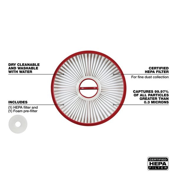 HEPA Dry Filter for M18 FUEL Compact Vacuum