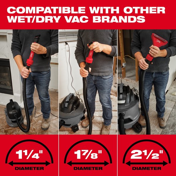 AIR-TIP 3-in-1 Crevice and Brush Tool Attachment for Wet/Dry Vacuums