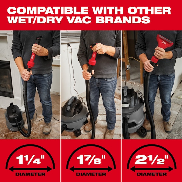 AIR-TIP 2-in-1 Utility Brush Tool Attachment for Wet/Dry Vacuums