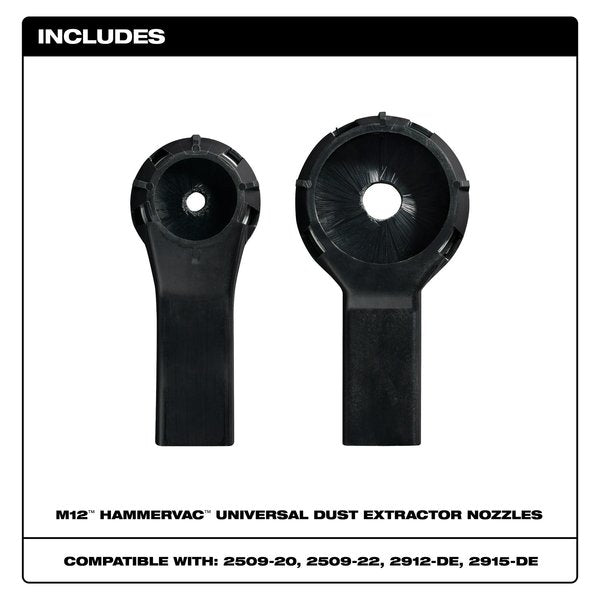 Small and Large Dust Extractor Nozzles for HAMMERVAC Dust Extractors (2 pk)