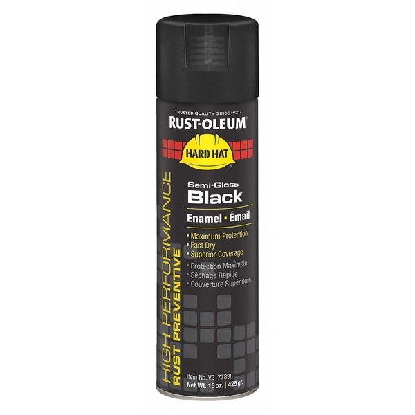 Rust Preventative Spray Paint, Black, Semi-Gloss, 15 oz