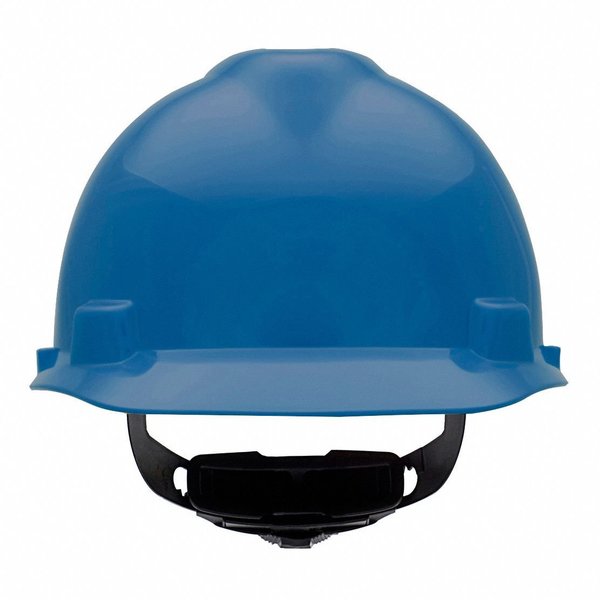 V-Gard Front Brim Hard Hat, Type 1, Class E, Ratchet (4-Point), Blue