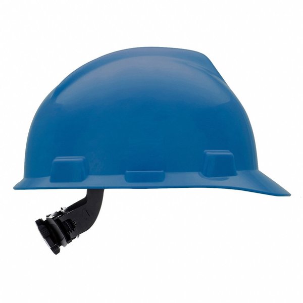 V-Gard Front Brim Hard Hat, Type 1, Class E, Ratchet (4-Point), Blue