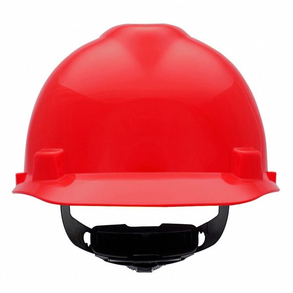 V-Gard Front Brim Hard Hat, Type 1, Class E, Ratchet (4-Point), Red