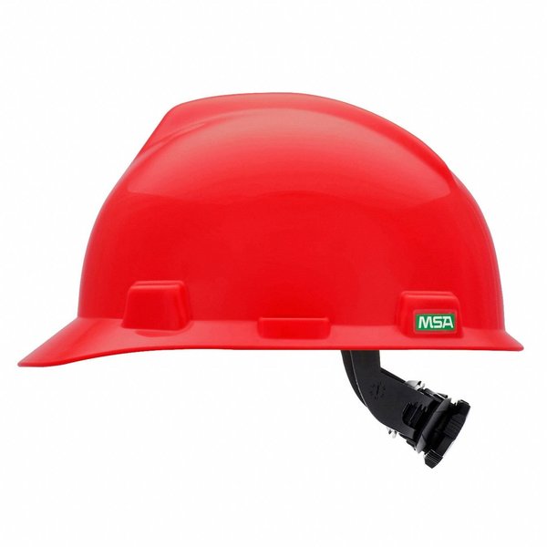 V-Gard Front Brim Hard Hat, Type 1, Class E, Ratchet (4-Point), Red