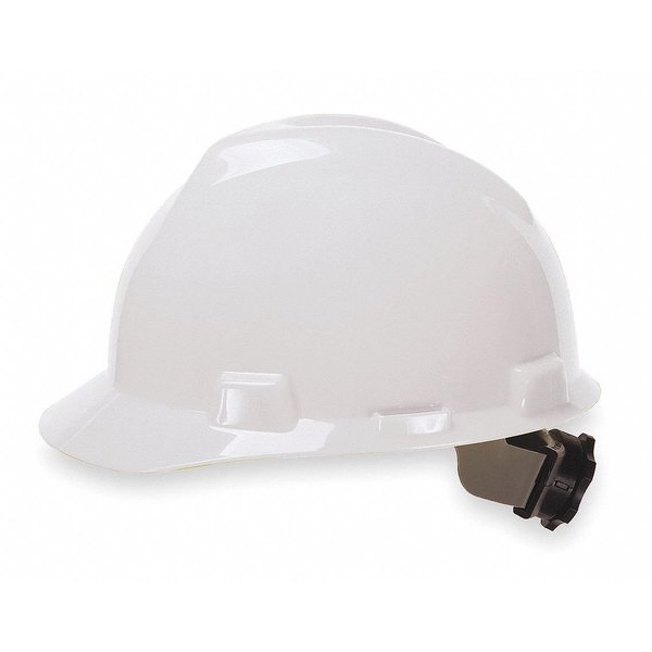 V-Gard Front Brim Hard Hat, Type 1, Class E, Ratchet (4-Point), White