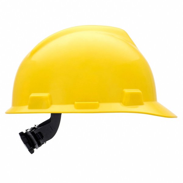 V-Gard Front Brim Hard Hat, Type 1, Class E, Ratchet (4-Point), Yellow